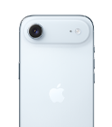 iPhone Air, back exterior, Sky Blue color, Fusion Main camera system in plateau at top