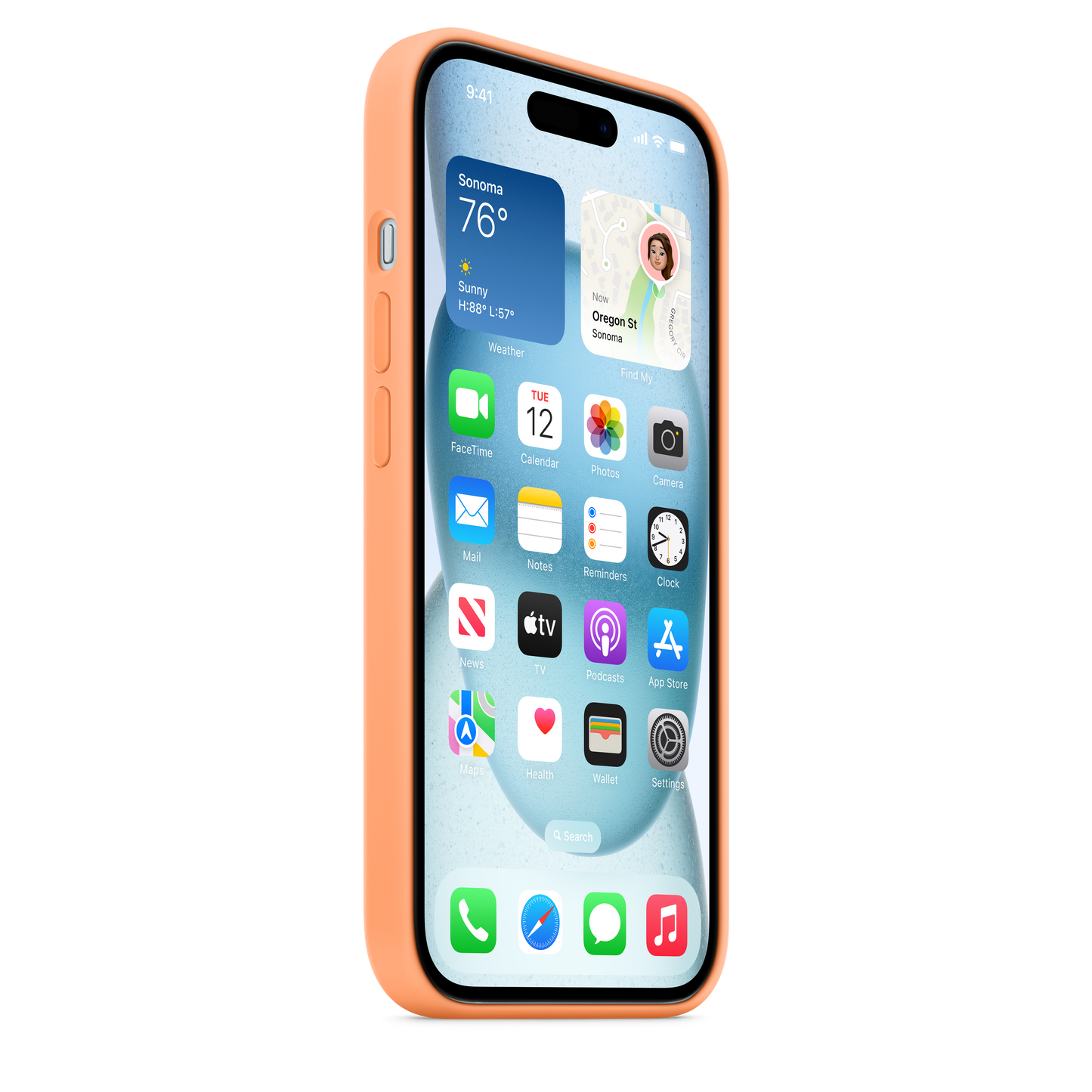 iPhone 15 Silicone Case with MagSafe - Orange Sorbet