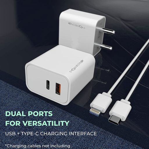 Powerup Max Charge  20W USB Type-C Ultra Smart Wall Charger  - White