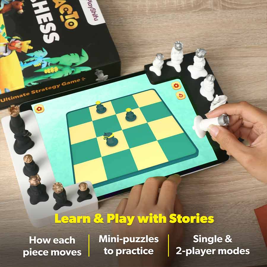 Shifu035-Tacto Chess by PlayShifu - Interactive Story-Based Chess Game Set | Real Figurines, Digital Strategy Games