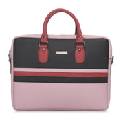 vaku-luxos®-milan-stripey-macbook-sleeve-with-strap-highly-durable-compatilbe-for-13-14-inch-blk-pink-black8905129025489