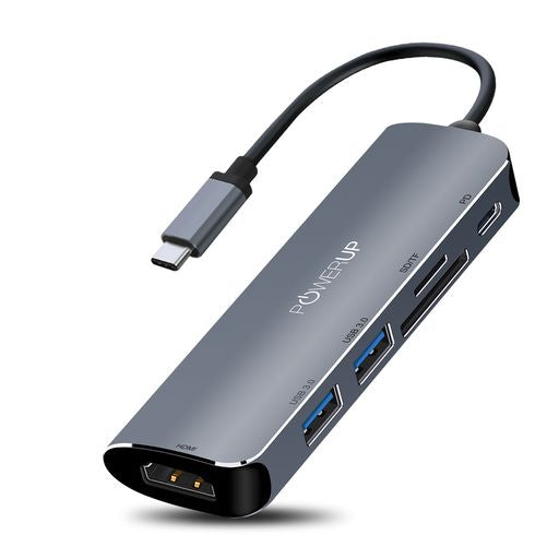 Powerup ELITE PLUS USB-C HUB 6IN1  (HDMI-LAN)