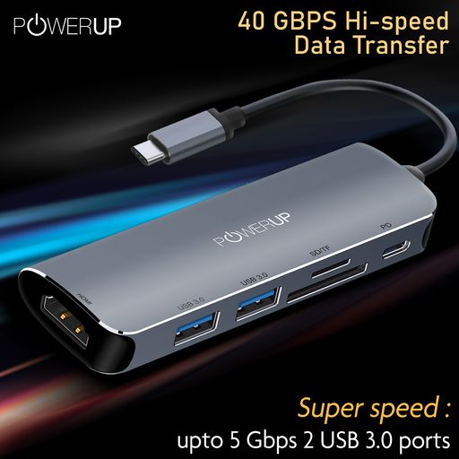 Powerup ELITE PLUS USB-C HUB 6IN1  (HDMI-LAN)