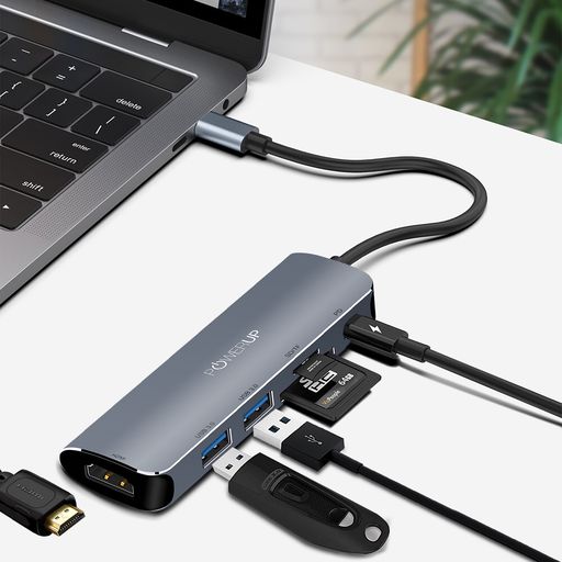 Powerup ELITE PLUS USB-C HUB 6IN1  (HDMI-LAN)